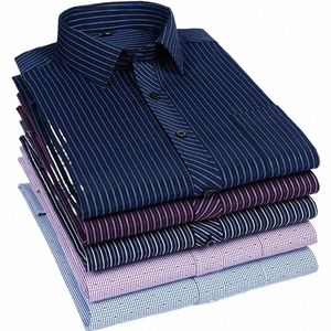 plus Size 8xl cott lg-sleeve camisas para homens slim fit casual camisa completa sobre roupas tamanho listrado macio elegantes tops U3yc #