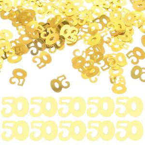 Decorazione per feste 1200pcs oro cinquantesimo compleanno coriandoli 50 numero glitter dispersi per il matrimonio