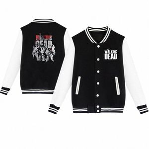the Walking Dead Baseball Jacket Size 4XL Men/Women Outwear Coat Spring Jacket College Style Lg Clothes Fi Streetwear d46n#