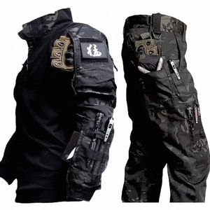 new Tactical Hunting Suit Outdoors Training Durable Breathable Camo Set Waterproof Quick Drying Military Combat Two Piece Set z4VB#
