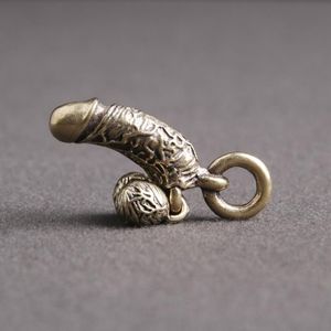 Keychains mässing Male Penis Pendant Keychain Fun Creative Simulation Chick Personality Key Chain Mini Genitals Car275q