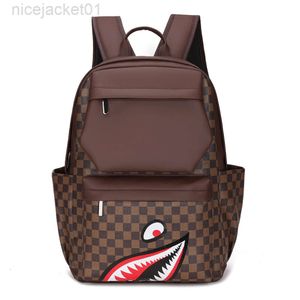 Designer Spraygrounds Backpack Trendy Shark Backpack Fashion Classic Checker Mens Backpack Outdoor Leisure Travel Storage Bag Mens Bag