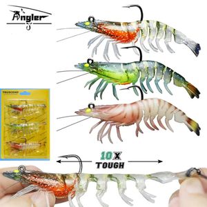 Lure 8.8g 11g 21g Luminous Fake Shrimp Soft Silicone Artificial Bait with Bead Swivels Hook for Fishing Tackle Lure Accessories 240321