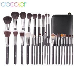 DOCOLOR Makeup Brushes Set 29st PROFESIONAL NATURAL HÅR FUNSION PURRY CONTOUR EYESHADOW Make Up Borstes With PU Leather 240314