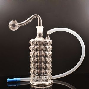 Hurtownia heahs Mały palnik oleju Bongs Kreatywny 3D Crystal Design Bubbler Ash Catcher Paling Water Rure Rips z 10 mm męski szklany bufel do oleju Akcesoria rurowe