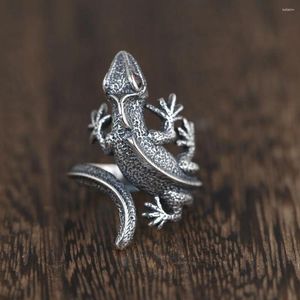 Cluster Rings Creative Retro Red Eyes Lizard Silver Plated Personality Temperament Animal Exquisite Opening TYB169