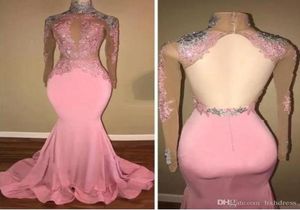 2019 Nowy 2020 Seksowna długa różowa druhna różowa sukienka z balową sukienką Koronką Formalne suknie wieczorowe sukienki AW2707724659
