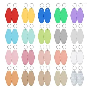 Keychains 40 PCS El Keychain Blank With Key Rings 20 Colors Plastic Rhombus Motel Sublimation Blanks Durable