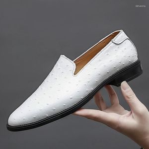 Casual Shoes Men luksus designer białe mokwiny skórzane jadące Oxfords Moccasins Italian na mieszkania