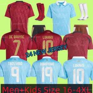 Bélgica 24 25 Jersey de futebol de Bruene Lukaku Doku 2024 Campeonato Europeu da seleção nacional e fora Jersey 2025 Jersey Men e Kids Kit