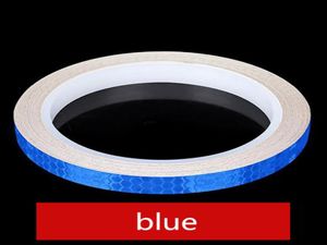 1 st 8 meter bilstyling reflekterande bandband Motorcykelcykel Body Rim Wheel Stripe Stickers Dekorativa Blueredyellow1508290