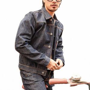 giacca di jeans rossa Tornado 506XX stile casual americano tipo 1 camicetta di jeans con bordino F3OA #