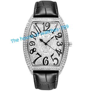 Anpassade arabiska Dial Dial Women Custom Diamond Watch Moissanite Luxury Watch Leather Wrist