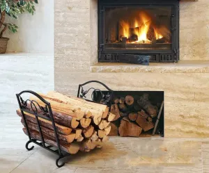 Racks Hot Sale Fireplace Stand Folding Firewood Holder Heavy Iron Storage Rack