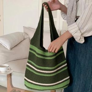 Evening Bags Knitted Bag Versatile Large Capacity Shopping Simple Mesh Hollow Women's Shoulder Handbag