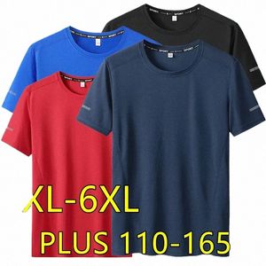 t-shirt for Men Plus Size 5XL/6XL Quick Drying T-shirt Round Neck Big Size Short Sleeve Oversized T-shirt M51b#