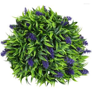 Dekorativa blommor konstgjorda lila lavendel hängande topiary boll blomma växt dekor korg korg 30 cm