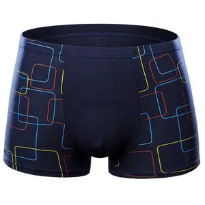 Herrbadkläder Mens Boxer Shorts Modal Underwear Sexiga randiga underbyxor andningsbara boxare bambu fiber trosor underkläder plus storlek 2xl-7xl 24327