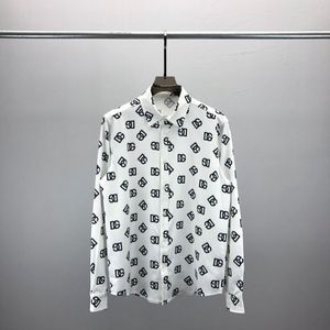 2023 Дизайнерские мужские классические рубашки Деловая мода Повседневная рубашка Брендовые мужские весенние рубашки Slim Fit M-3XL # 45