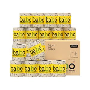 Бабо Ролл Бумажная бумага бамбуковое волокно 0 Отбеливатель 0 Флуоресцентный агент натуральный цвет 125 г/рулон 10 рулон/коробка доступная упаковка