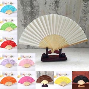 Decorative Figurines Chinese Style Hand Held Fan Blank DIY Paper Bamboo Folding Fans For Practice Calligraphy Painting Wedding Party Gifts