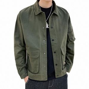 men's Casual Clothes Daily Straight Short Cargo Coats Men's Thin Shirt Jacket Single Breasted Arm Pocket Tooling Outwear 4XL v40t#