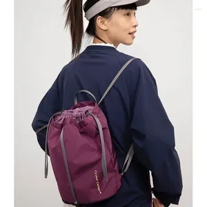 Rucksack Reise Lässige Leichte Handtaschen Rucksäcke 2024 Geraffte Kordelzug Büchertasche Y2k Grunge Nylon Schultaschen Für Frauen