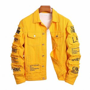 men y2k Denim Jacket Patches Windbreaker Cott Trucker Stretch Jeans Jacket Coat Cowboy Hiking Letter Motorcycle Jacket For Men N8YC#