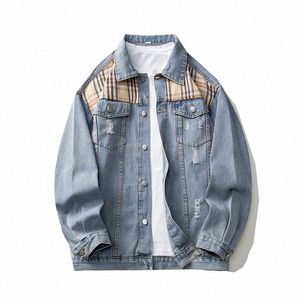 new Denim Jacket Men Brand Vintage Jean Coats Streetwear Fi Jean Jacket Men Turn Down Collar Denim Outerwear Cott Jacket P7kt#