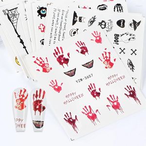 Adesivos de unhas 12 Pcs Halloween Monstro Grandes Lábios Adesivo de Transferência de Água Zombie Slider Decalques Design Para DIY Decorações de Arte de Unhas RK130058