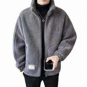 Männer Faux Fleece Dicke Jacke Weihnachten Verkauf Cmere Cott Jacke Plüsch Jacke Winter Sport Casual Wear Mantel 67IW #