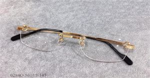 modedesign 18k ram 0284o Goldplated Ultralight Square Rimless Optical Glasses Men Business Style Eyewear Top Quality5022726