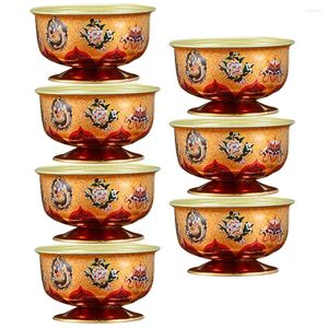 Wine Glasses Tibetan Worship Cup Water Bowl Lotus Holders Offering Container