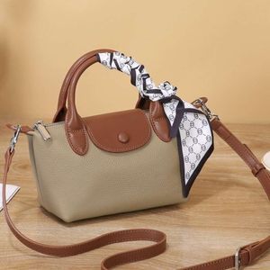 Shop Crossbody Bag Cheap Export Unique Texture 2024 New Genuine Leather Womens Versatile Mini Shoulder Handbag Dumpling Bun