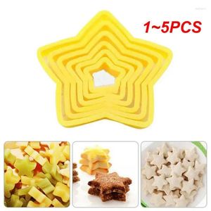 Moldes de cozimento 1-5pcs / conjunto de árvore de Natal Cookie Cutter Mold Xmas Plástico 3D Ano Biscoitos Gingerbread Mold Maker Ferramenta de selo