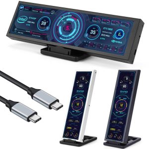 Monitores 8,8 polegadas IPS TypeC Tela Secundária Mini Computador USB Long Strip PC Display CPU GPU RAM HDD Monitor Livremente AIDA64 para Windows