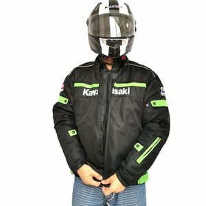 Новый мотоциклетный костюм Kawasaki для бездорожья, весна, осень, лето, мужской мотоциклетный костюм, одежда с защитой от падения P4NW #