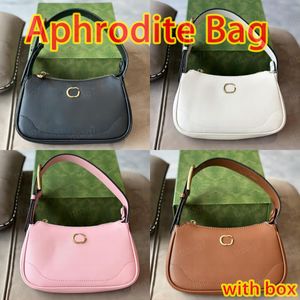 Borsa Afrodite di alta qualità Borsa hobo di lusso Borsa tote firmata Borsa a forma di mezzaluna Borse sotto le ascelle Frizione a mezza luna sotto le ascelle Borsa bianca con catena in vera pelle