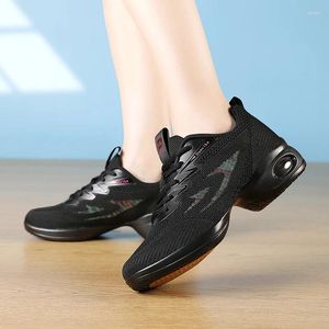 Tanzschuhe Schwarz Weiß Dame Elegante Jazz Mode Frauen Tanzen Turnschuhe Leichte Mädchen Quadratische Ausbildung