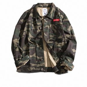 denim jacket 2021 autumn winter American tooling jacket Korean streetwear brand loose camo teenagers cowboy baseball coat men G0ai#