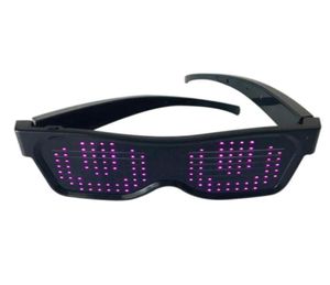 Солнцезащитные очки Bluetooth светодиодные очки 200 ламповых клювов Поддержка мобильного телефона Управление через приложение DIY Text PatternSunglasses5213016