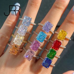 JRR Real 925 Sterling Silver Luxury Designer Engagement Gemstone Party Fine Ring For Women Jewelry Gift 240327