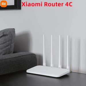 Маршрутизаторы Оригинальный Wi-Fi маршрутизатор Xiaomi 4C 64 МБ памяти 802.11 b/g/n 2,4G 300 Мбит/с 4 антенны Беспроводные маршрутизаторы 4G Mi Smart Управление через приложение