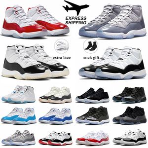 Jumpman 11 Дизайнерская обувь мужская баскетбольная обувь вишня 11S Благодарность DMP Cool Grey Space Jam Low Concord High Football Shoes