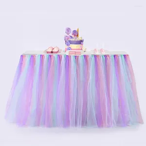 Saia de mesa diy rodapé personalizado tule artesanal tutu festa de aniversário decoração de casamento casa têxtil