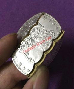 접이식 동전 Morgan Dollar 구리 마술 트릭 Coinmoney016851058