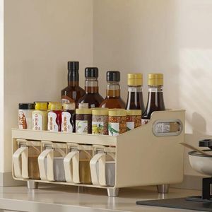 Storage Bottles Multifunctional Spice Racks Luxury Portable Freestanding Jars Set Stable Handle Holder Kitchen