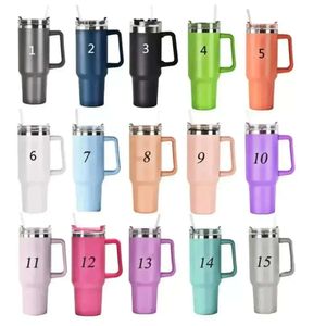 Handle 40Oz With St And Reusable Straw Stainless Steel Insulated Travel Mug Tumbler Keep Drinks Cold NEW raw ainless eel