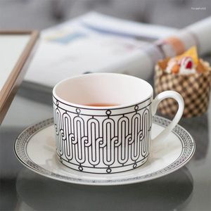 Mugs Vintage Style High Grade Bone China Coffee Tea Cup Set Saucer Afternoon Drinkware Ceramic Mug Creative Tableware