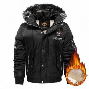 inverno dei nuovi uomini caldi giacca con cappuccio collo di pelliccia del cappotto del rivestimento degli uomini di lana foderata giacca cappotto Fi casual Top giacche per gli uomini c9L9 #